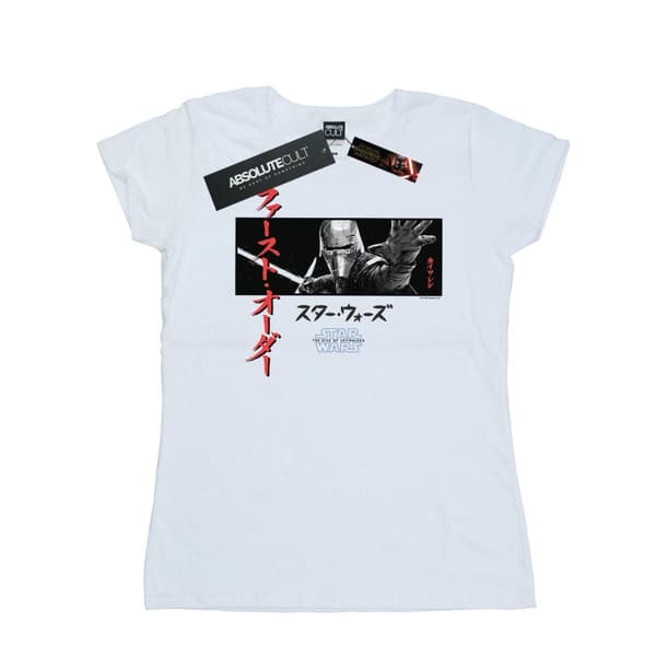 Star Wars: The Rise of Skywalker Womens/Ladies Star Wars The Rise Of Skywalker Kylo Ren Katakana Art Stripe Cotton T-Shirt