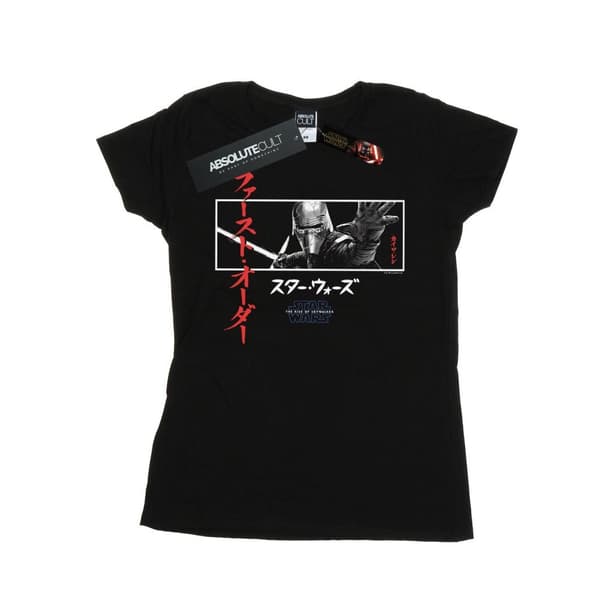 Star Wars: The Rise of Skywalker Womens/Ladies Star Wars The Rise Of Skywalker Kylo Ren Katakana Art Stripe Cotton T-Shirt