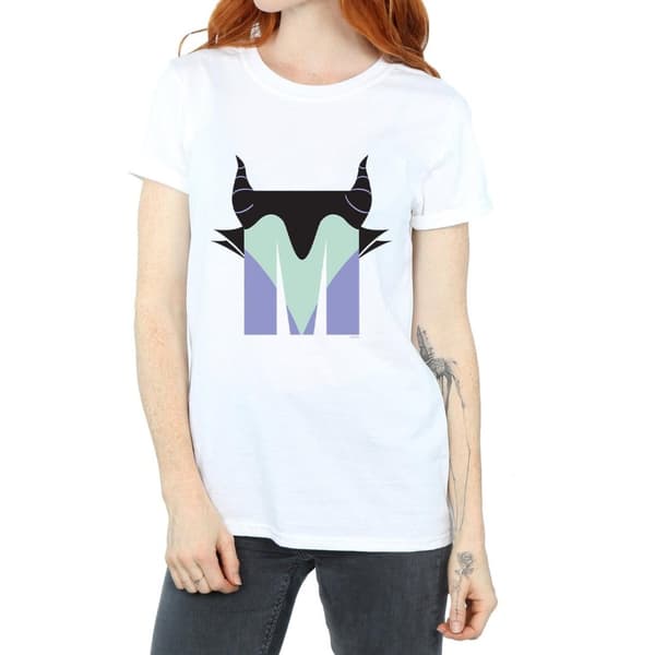 Disney Womens/Ladies Alphabet M Is For Maleficent Cotton Boyfriend T-Shirt