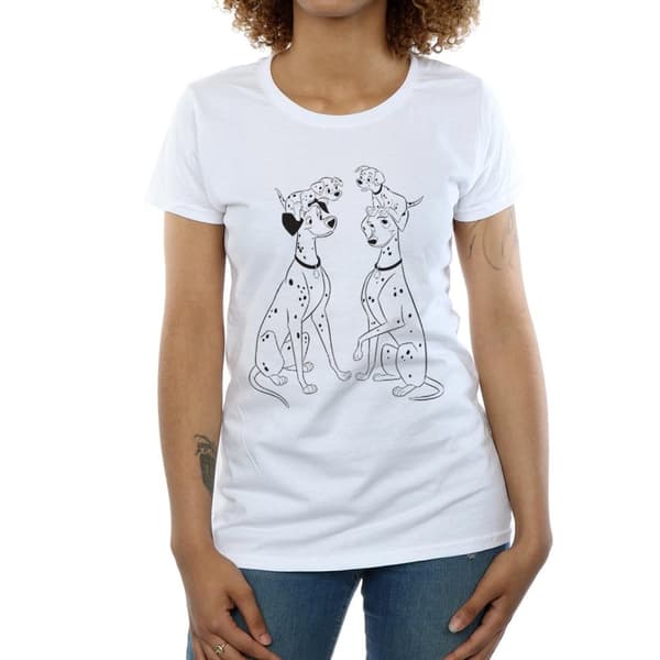 Disney Womens/Ladies 101 Dalmatians Family Cotton T-Shirt