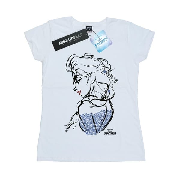 Disney Womens/Ladies Frozen Elsa Sketch Mono Cotton T-Shirt