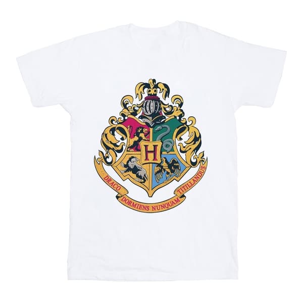 Harry Potter T-shirt med guldfärgat bläck för pojkar - Hogwarts Crest
