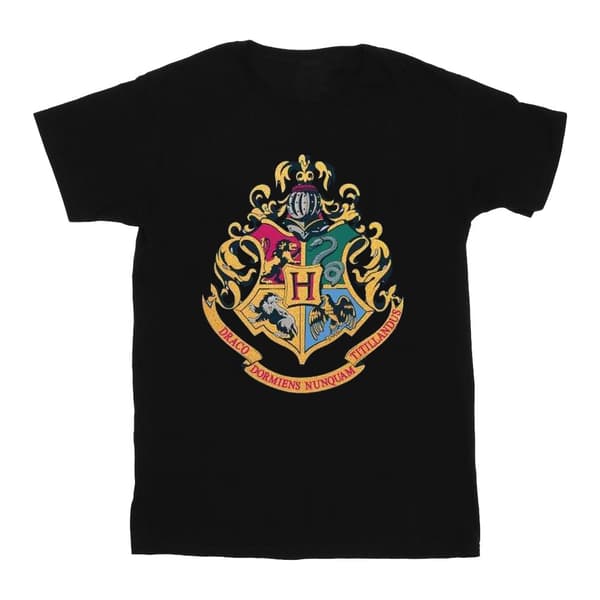 Harry Potter Boys Hogwarts Crest Gold Ink T-Shirt