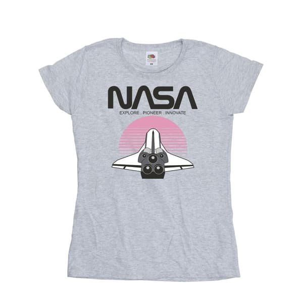 NASA Womens/Ladies Space Shuttle Sunset Cotton T-Shirt