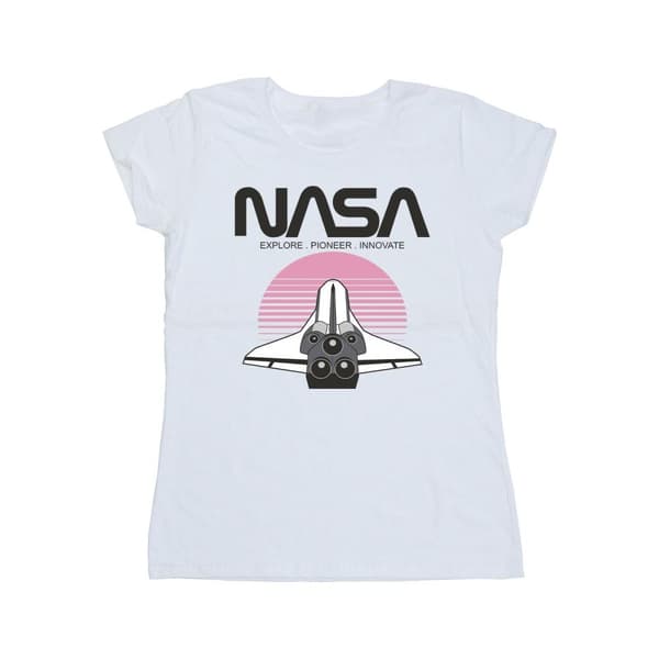 NASA Womens/Ladies Space Shuttle Sunset Cotton T-Shirt