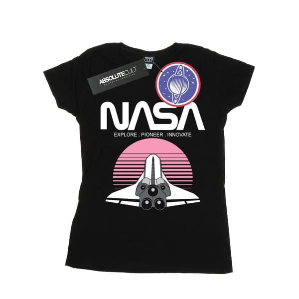 NASA Womens/Ladies Space Shuttle Sunset Cotton T-Shirt