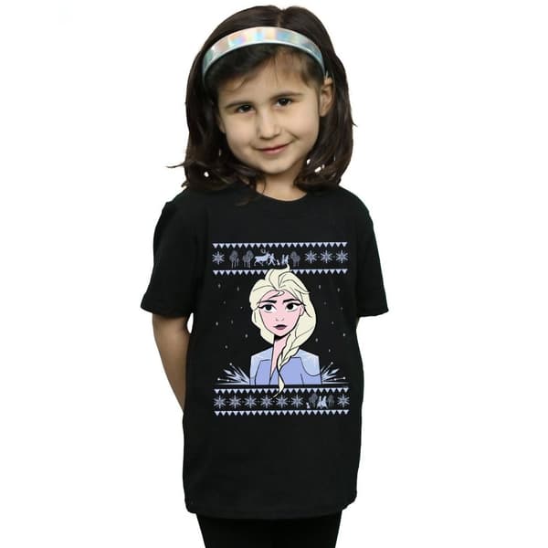Disney Frozen 2 Elsa Christmas T-shirt i bomull för flickor
