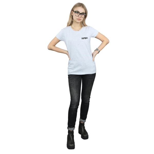 NASA Dam/Herr T-shirt i bomull med modern logotyp på bröstet