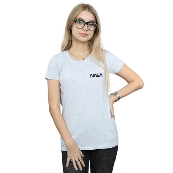 NASA Dam/Herr T-shirt i bomull med modern logotyp på bröstet
