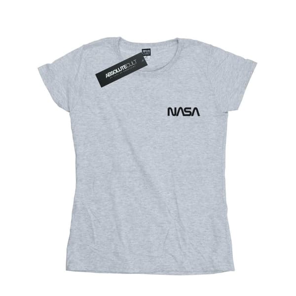NASA Dam/Herr T-shirt i bomull med modern logotyp på bröstet