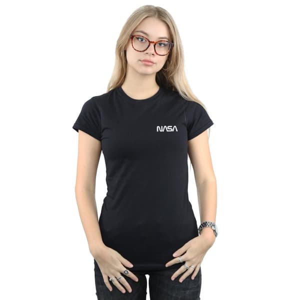 NASA Dam/Herr T-shirt i bomull med modern logotyp på bröstet