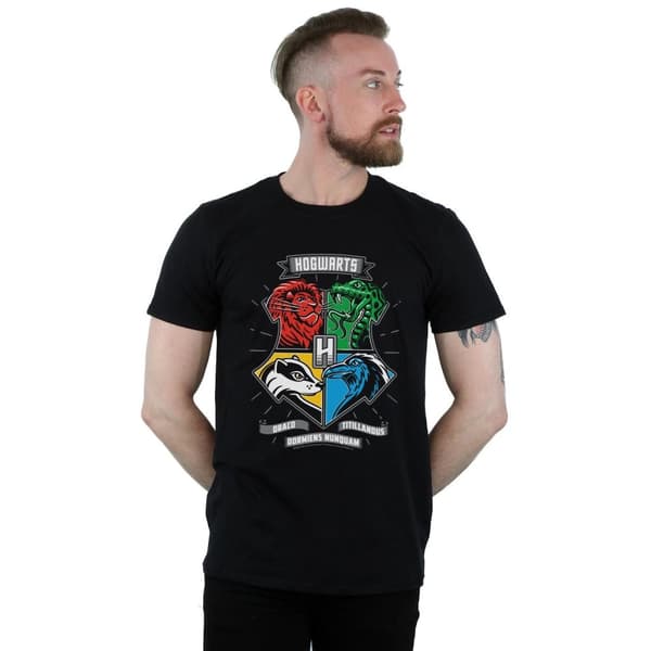 Harry Potter Mens Hogwarts Toon Crest T-Shirt