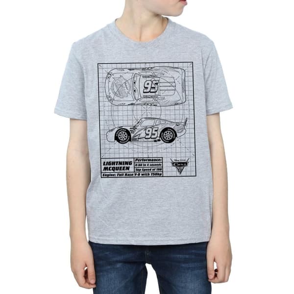 Disney Boys Cars Lightning McQueen Blueprint T-Shirt