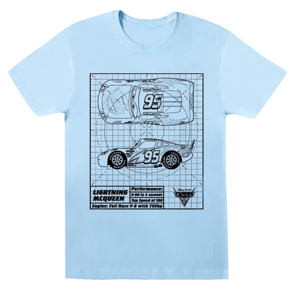Disney Boys Cars Lightning McQueen Blueprint T-Shirt
