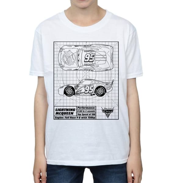 Disney Boys Cars Lightning McQueen Blueprint T-Shirt
