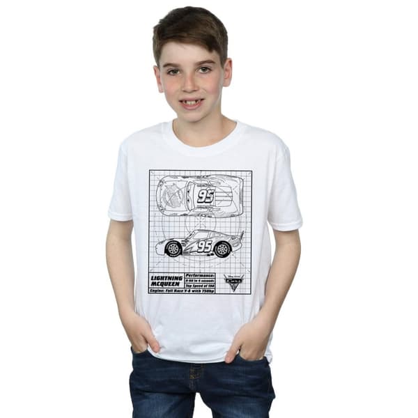 Disney Boys Cars Lightning McQueen Blueprint T-Shirt