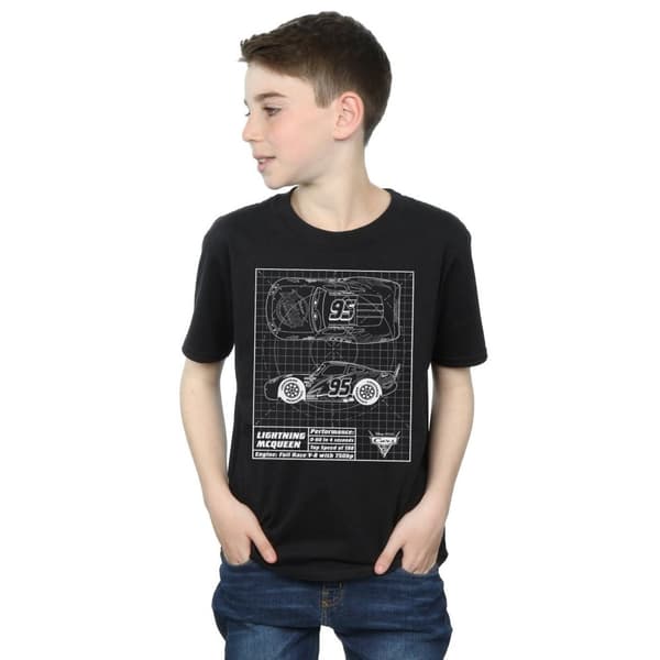 Disney Boys Cars Lightning McQueen Blueprint T-Shirt