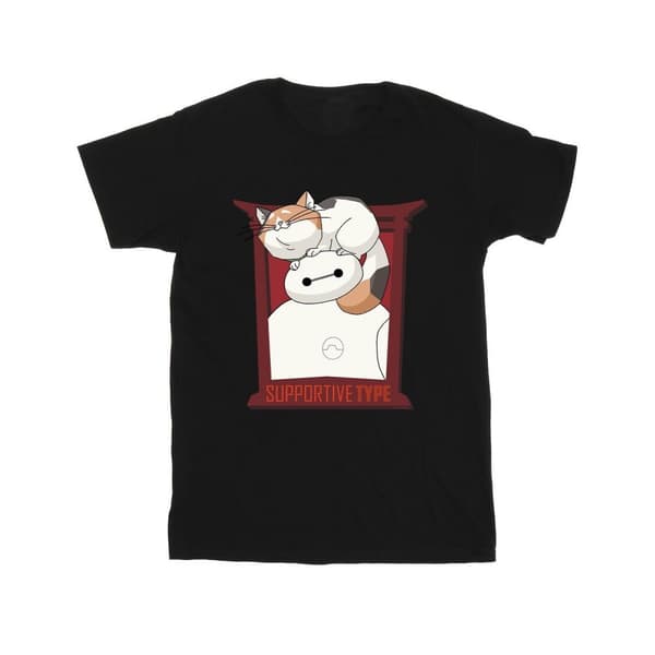 Disney Big Hero 6 Baymax Frame Support T-shirt i bomull för flickor Black 12-13 Years