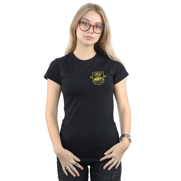 Disney Dam/Tjej Cars Cruz Ramirez Faux Pocket Logo Bomulls-T-shirt