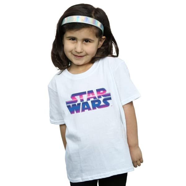 Star Wars T-shirt i bomull med neonlogga för flickor