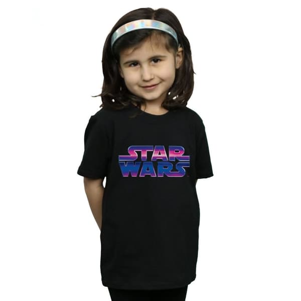Star Wars Girls Neon Logo Cotton T-Shirt