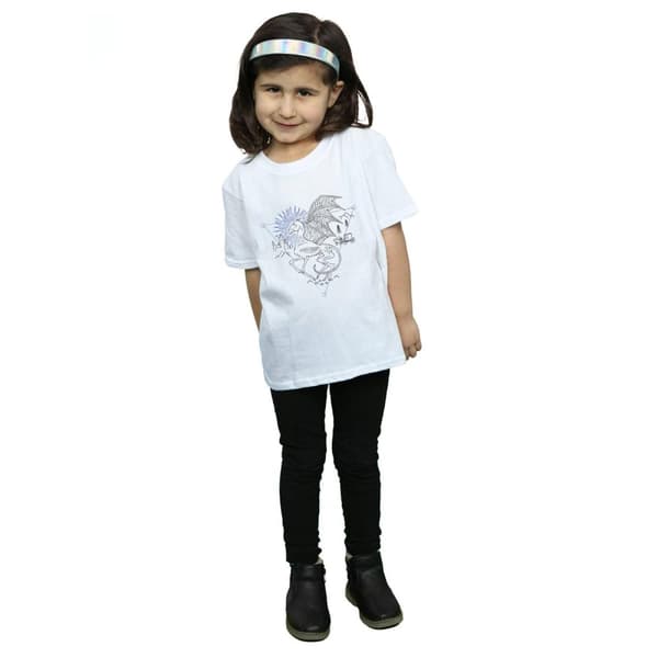 Harry Potter Girls Thestral Line Art Cotton T-Shirt