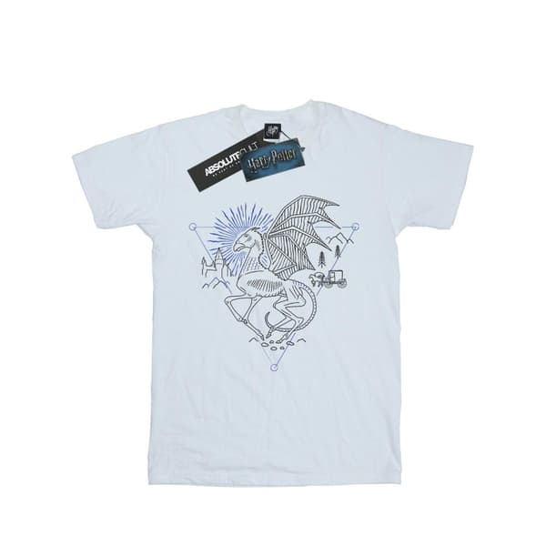 Harry Potter Girls Thestral Line Art Cotton T-Shirt