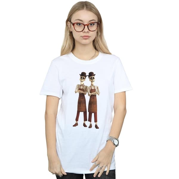 Disney Dam/Tjej Coco Oscar And Felipe Tvillingbröder Bomull Boyfriend T-shirt