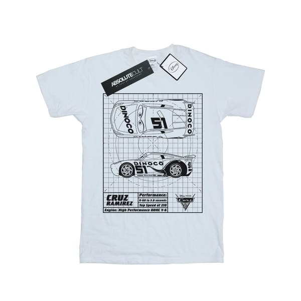Disney Girls Cars Cruz Ramirez Blueprint Cotton T-Shirt