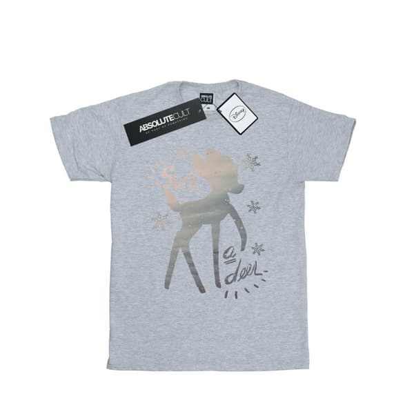 Disney Girls Bambi Winter Deer Cotton T-Shirt