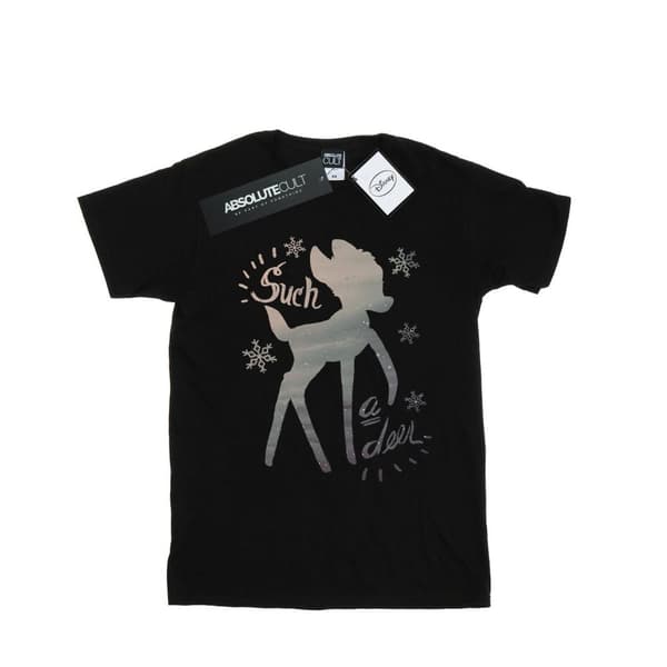 Disney Girls Bambi Winter Deer Cotton T-Shirt