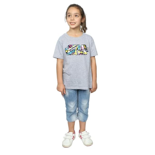 Star Wars Sporty t-shirt med poplogotyp i bomull för flickor