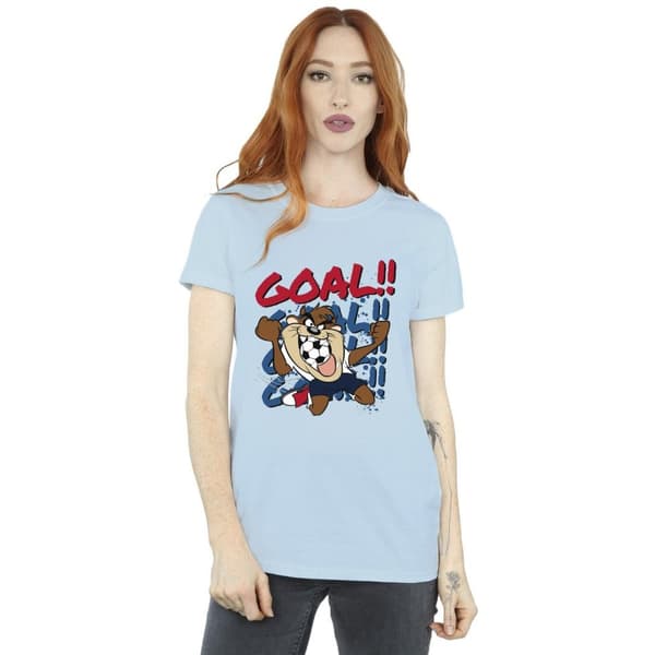 Looney Tunes Womens/Ladies Taz Goal Goal Goal Cotton Boyfriend T-Shirt