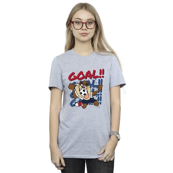 Looney Tunes Womens/Ladies Taz Goal Goal Goal Cotton Boyfriend T-Shirt