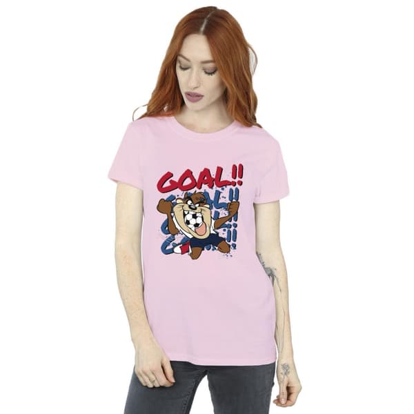 Looney Tunes Womens/Ladies Taz Goal Goal Goal Cotton Boyfriend T-Shirt