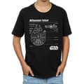 Miniatyrbild 3 av 5: Star Wars Millennium Falcon Blueprint T-shirt för pojkar