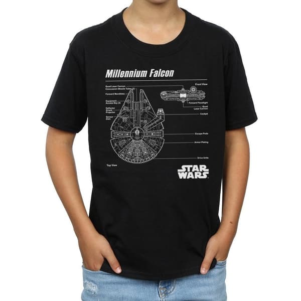 Star Wars Millennium Falcon Blueprint T-shirt för pojkar