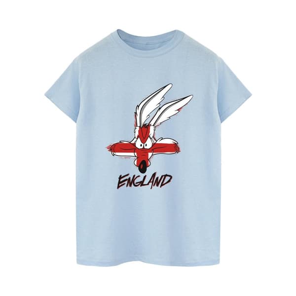 Looney Tunes Womens/Ladies Coyote England Face Cotton Boyfriend T-Shirt