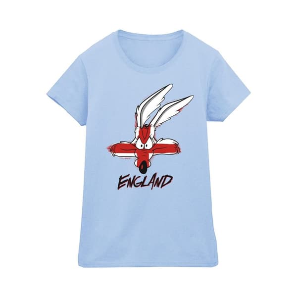 Looney Tunes Dam/Tjej Coyote England Face - T-shirt i bomull