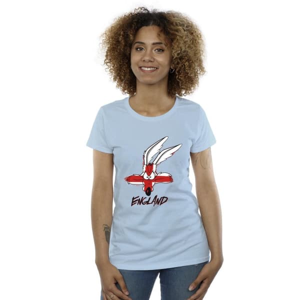 Looney Tunes Dam/Tjej Coyote England Face - T-shirt i bomull