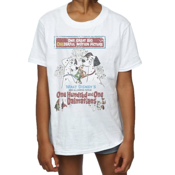 Disney Girls 101 Dalmatians Retro Poster Cotton T-Shirt