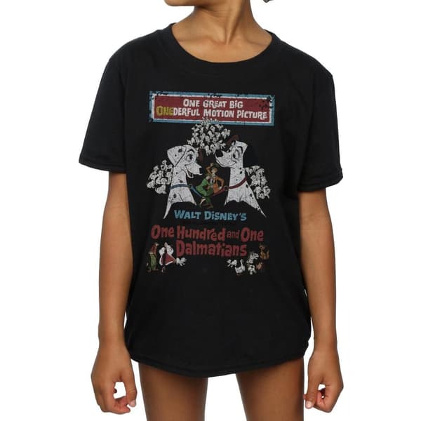 Disney Girls 101 Dalmatians Retro Poster Cotton T-Shirt
