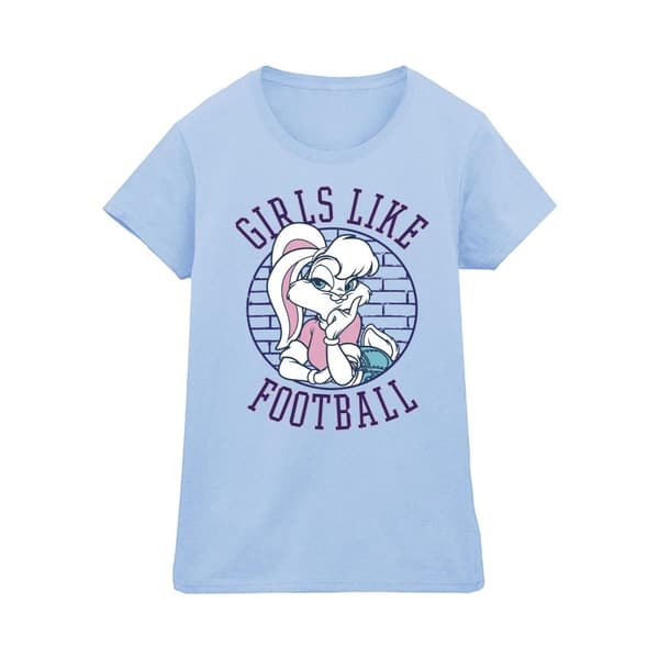 Looney Tunes Dam/Lady Lola Bunny - Girls Like Football - T-shirt i bomull Baby Blue M