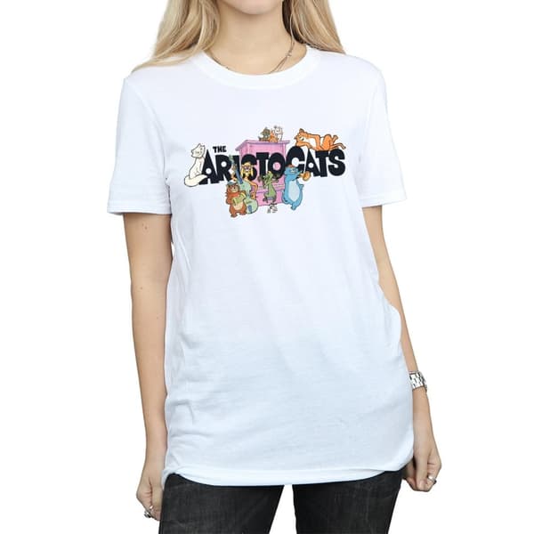 Disney Womens/Ladies Aristocats Logo Cotton Boyfriend T-Shirt