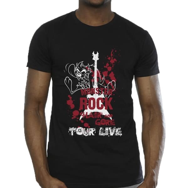 Looney Tunes Mens Taz Monster Rock T-Shirt