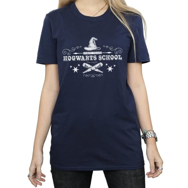 Harry Potter Womens/Ladies Hogwarts First Year Cotton Boyfriend T-Shirt