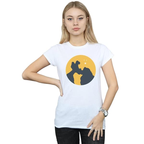 Disney Womens/Ladies Lady And The Tramp Moonlight Kiss Cotton T-Shirt