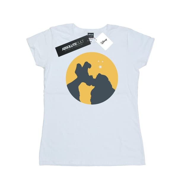Disney Womens/Ladies Lady And The Tramp Moonlight Kiss Cotton T-Shirt