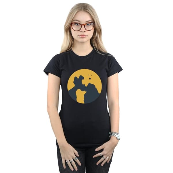 Disney Womens/Ladies Lady And The Tramp Moonlight Kiss Cotton T-Shirt