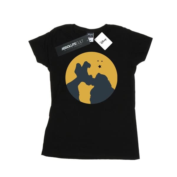 Disney Womens/Ladies Lady And The Tramp Moonlight Kiss Cotton T-Shirt